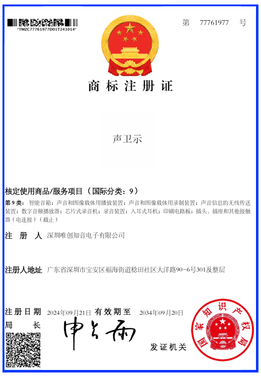 注冊商標(biāo)證書