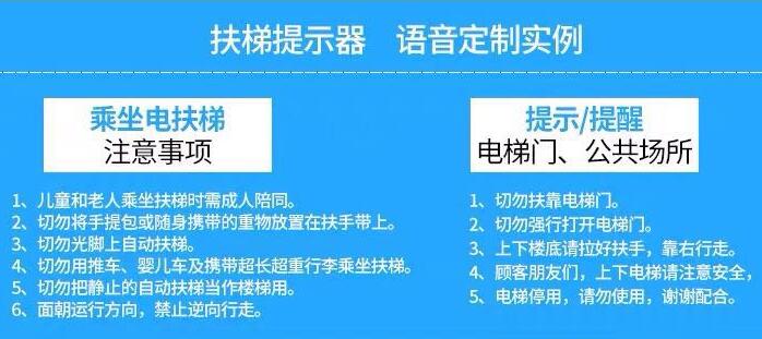 自從用了這款扶梯安全語音提示器，扶梯安全事故大大減少！